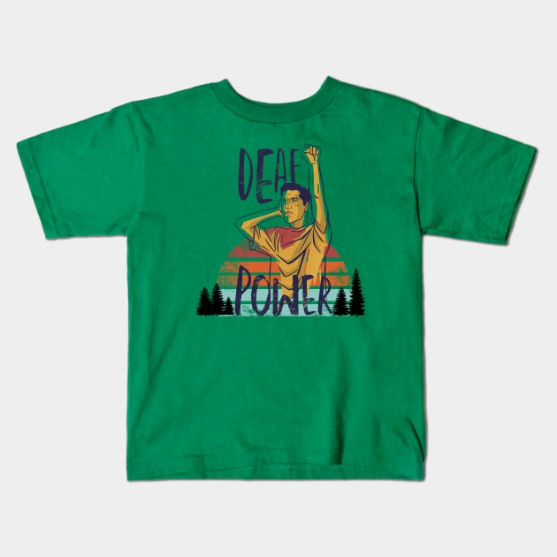 Deaf power vintage Kids T-Shirt by ramdakoli